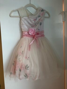 Girls Weissman Blush Pink One-Shoulder Tulle Dress